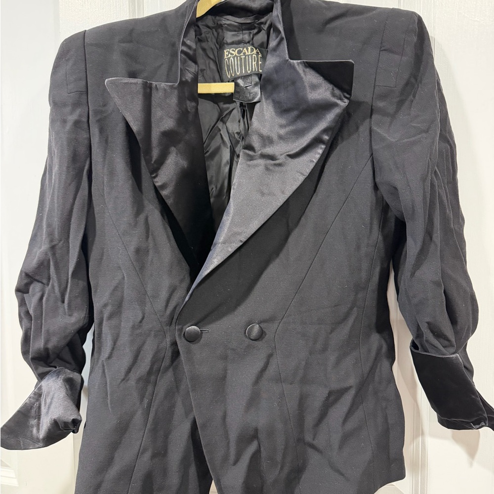 Escada Couture Black Satin Jacket